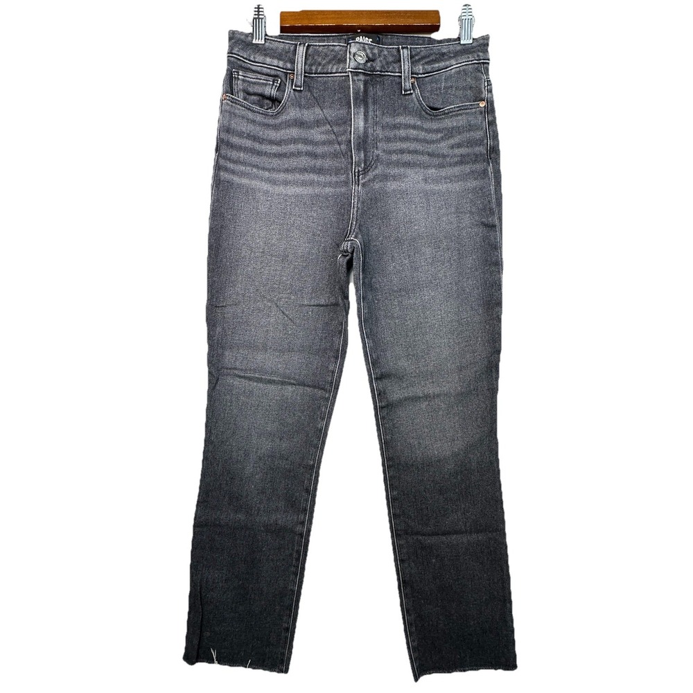 Paige Cindy Jeans in Ash Black High Rise Straight Womens Size 28x27‎